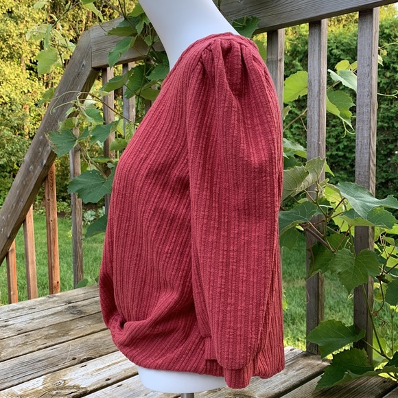 W5 | NWT Terracotta rib knit tie front top - Picture 3 of 8